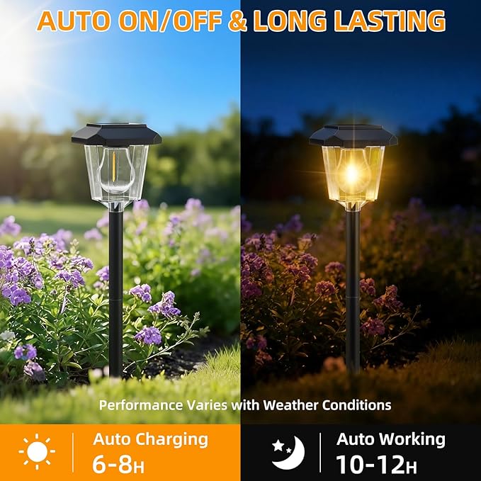 4Pack Solar Outdoor Lights, Solar Landscape Lighting Waterproof Garden Lighting for Path, Yard, Walkway, Driveway | Lumora
