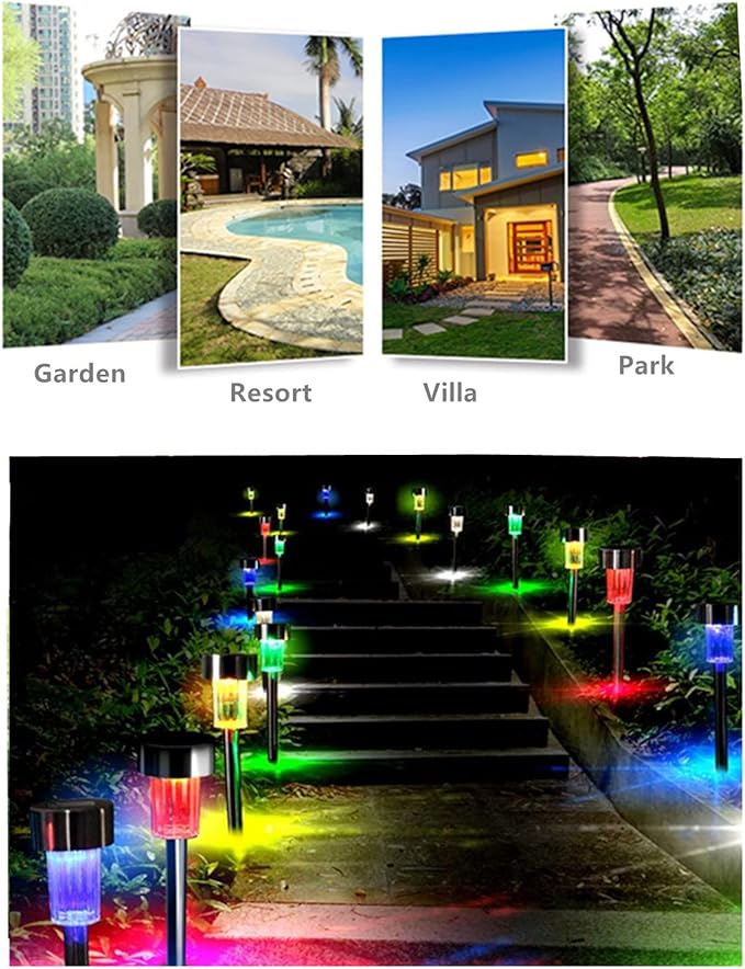 10PCS Green LED Outdoor Steel Garden Solar Powered Landscape Light Lamp Yar Pathway Stake Lights | Lumora