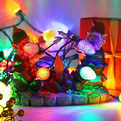 Brizled Colored Christmas Lights, 33ft 50 LED C9 Faceted Christmas Outdoor Lights, 120V UL Certified Tree Light, Connectable Xmas Roof Light for Christmas Tree Garden Yard Party Patio House Decor