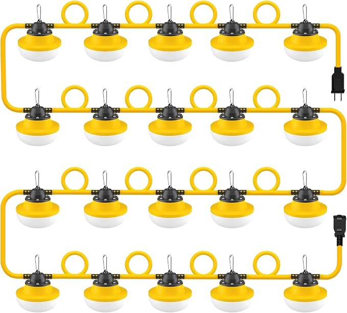 New 200FT Construction String Lights LED Industrial Grade Best for Construction Sites,Renovation | Lumora