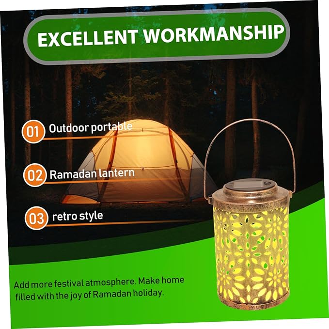 Lurrose 1pc Delicate Solar Lamp Hollowed Handle Projection Light Outdoor Decoration for Garden Balcony and Lawn | Lumora
