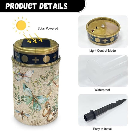 Butterfly Cemetery Solar Lights Dragonfly Cemetery Solar Light for Grandma Eternal Lights for Cemetery Solar Powered Solar Outdoor Lights Waterproof LED Lights