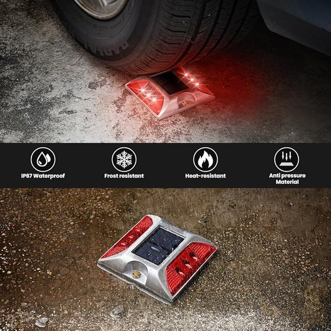 Solar Raised Pavement Marker High Brightness IP68 Waterproof Reflective Road Marker Solar Driveway Dock Lights | Lumora