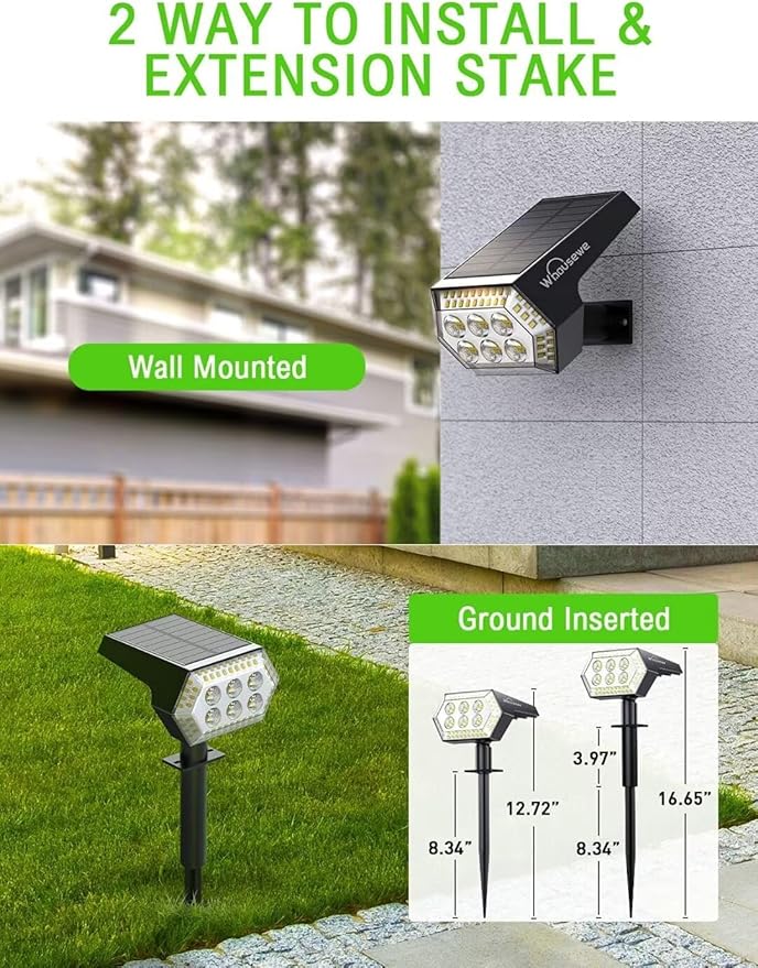 Spot Lights Outdoor, 2-in-1 Yard Lights Suitable for Yard, Garden, Pathway, Driveway, Walkway, 108 LEDs, 4 Bright | Lumora