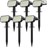 Solar Spot Lights Outdoor Waterproof IP65, [6 Pack/52 LED] 2-in-1 Solar Landscaping Spotlights, 3 Lighting Modes | Lumora