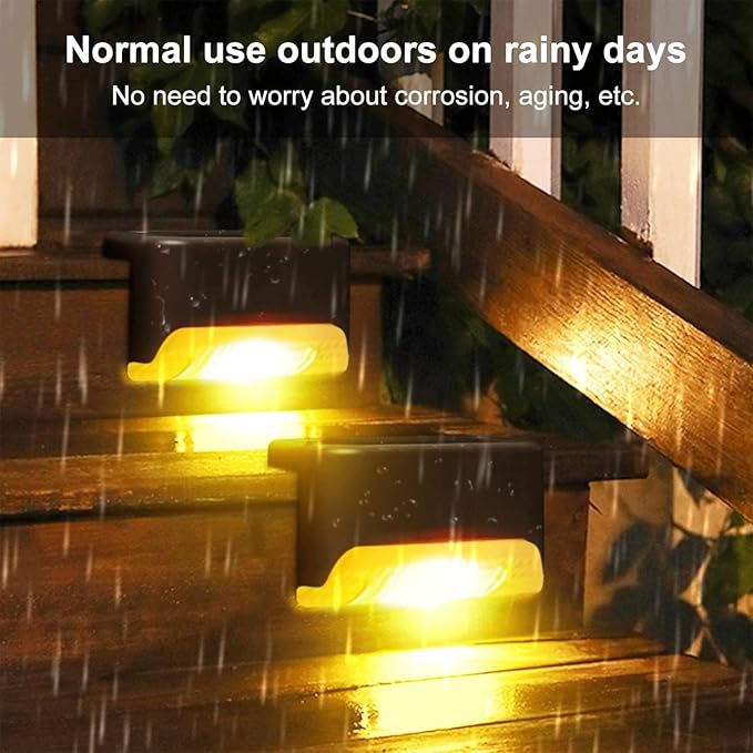 Solar Deck Lights Outdoor 18 Pack, Outdoor Lights Waterproof Led Lights for Outdoor Stairs,Yard, Fence, Patio(Warm White)
