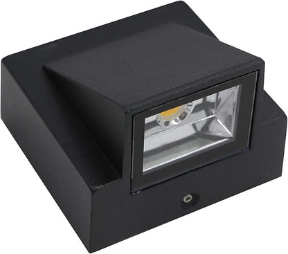 3W LED Outdoor Exterior Wall Step Down Light Fixture Lamp Black Finish Cool White