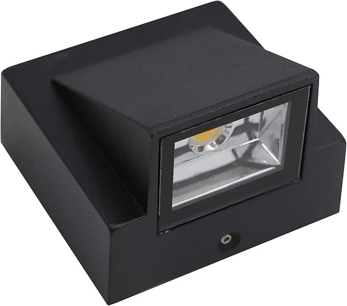 3W LED Outdoor Exterior Wall Step Down Light Fixture Lamp Black Finish Warm White | Lumora