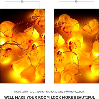 Uonlytech Thanksgiving String Lights Chicken Lamp String LED Fall Lights for Autumn Harvest Halloween Party Decor