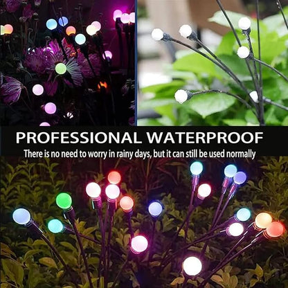 Firefly Solar Pathway Lights, LED Solar Starburst Swaying Light, Solar Garden Lights Waterproof IP65, Patio Landscape Lawn Decor Lighting Stakes(4pcs)