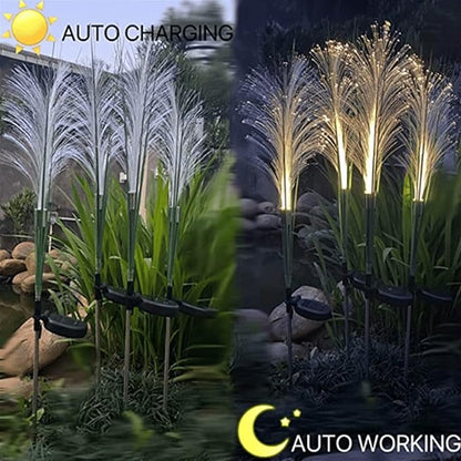 2 Pack Solar Outdoor Lights, Reed Solar Swaying Lights, Sway by Wind, Garden Lights, Landscape Lighting, Decorative Lights for Yard, Pathways, Outdoor Lamp, Security Lights Outdoor