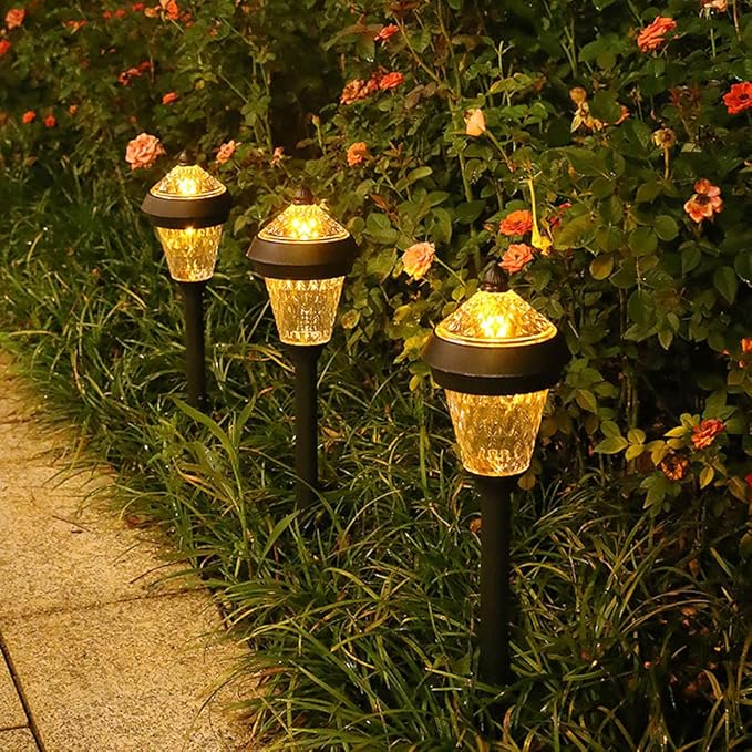 Solar Lights Outdoor 4 Pack Solar Pathway Lights Outdoor Waterproof LED Landscape Lights Solar Powered Outdoor Lights Solar Garden Lights for Pathway Walkway Yard