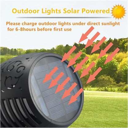 Solar Outside Torch Lights, Outdoor LED Flickering Flame for Garden Decor - 6 Pack, Waterpoorf Landscape Auto On Off Solar Powered Lights for Patio Lawn Yard Driveway Pathway