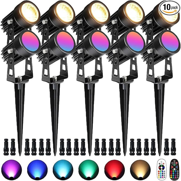 3W RGB Color Changing Landscape Lights Spotlight with Remote Control 3W 12V Landscape Lighting LED 16 Color | Lumora