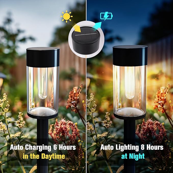 8 Pack Solar Pathway Lights Outdoor Waterproof, High Brightness LED Solar Garden Lights for Patio, Yard, Lawn | Lumora