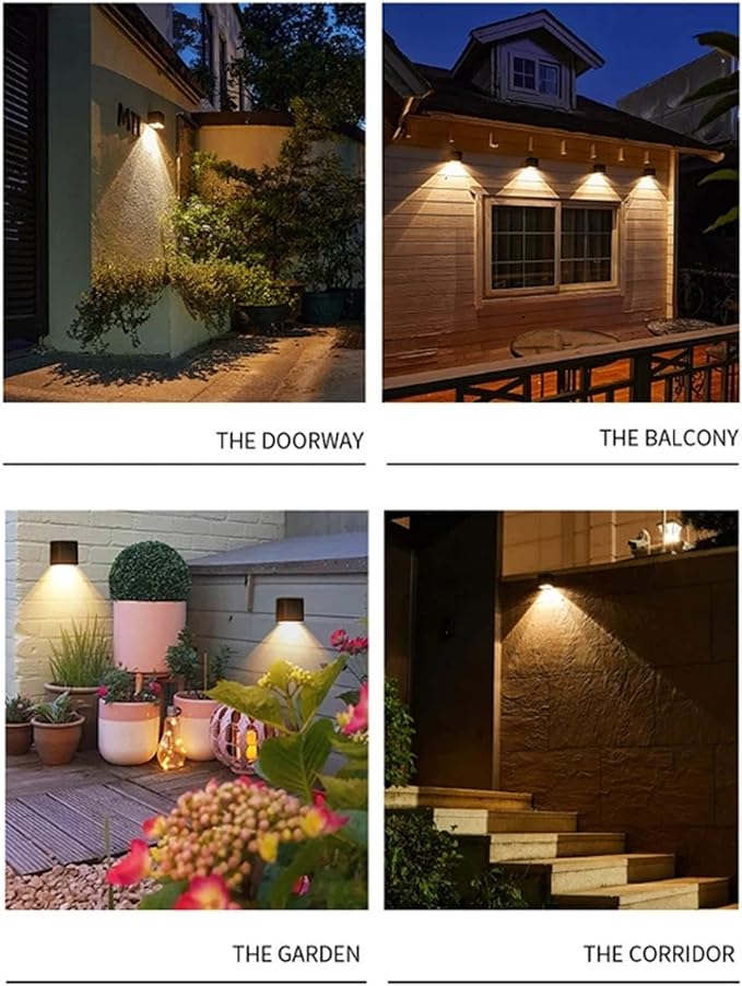 ASLIDECOR Solar Fence Lights with 2 Modes Warm White/Cold White,2 Pack Solar Wall Lamps Outdoor Waterproof Led for | Lumora