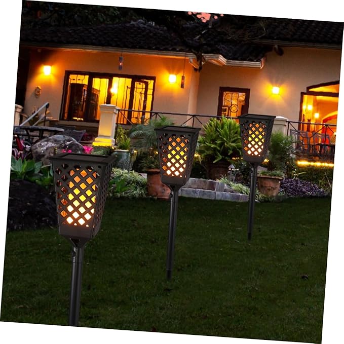 VANZACK 2 Pack Solar Ground Lamps Garden Stake Lights Waterproof Landscape Decorative Outdoor Lights Solar Landscape Lighting for Yard Pathway Garden