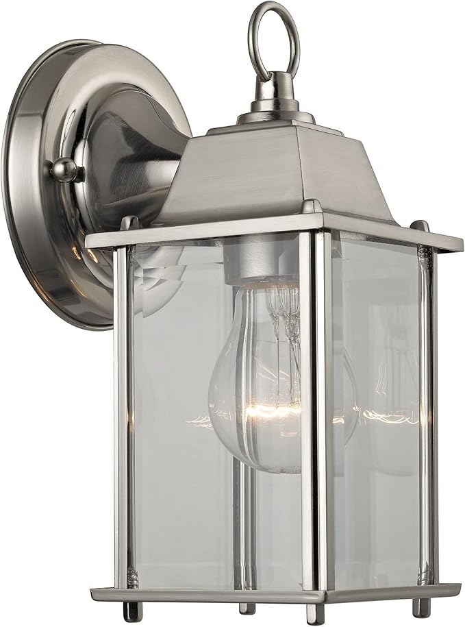 Elk Home Cotswold Wall Sconce - in Brushed Nickel Finish, with Clear Glass, Traditional Style | Lumora