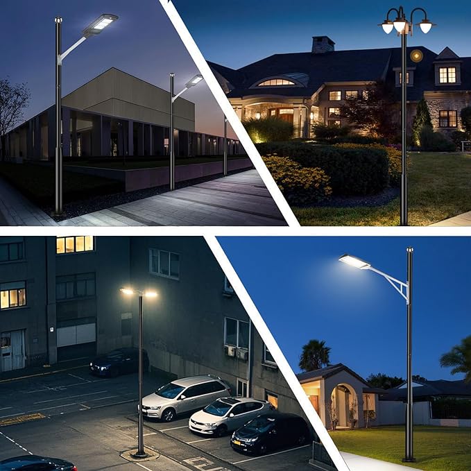 10Ft Tall Street Light Pole - Outdoor Metal Split Heavy Duty Street Lamp Post for Outside Large Solar Street Lights | Lumora
