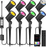 ZYAN APP Control Die-Cast Aluminum RGB Landscape Spotlights with Remote Control, Color Changing Music Sync Timer | Lumora