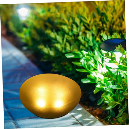 Solar Pebble Shape Garden Light Outdoor Decorative Lamp for Backyard Warm Light Solar Led