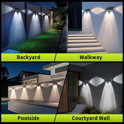 Solar Fence Lights Outdoor 12 Pack 3CCT Warm White Cool White 3-Way Solar Deck Lights IP65 Waterproof Fence Light for Outside Stairs Backyard