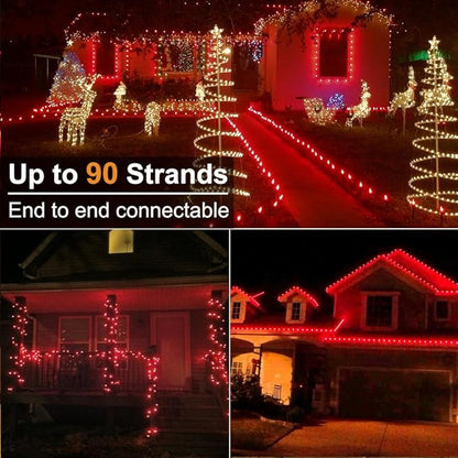Brizled Red String Lights, 16ft 25 LED Faceted C9 Chrsitmas Lights, Connectable 120V UL Certified Tree Lights, Indoor Outdoor Christmas String Lights for Xmas, Patio, Party (Pack of 3)