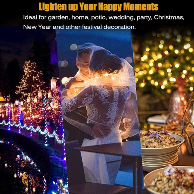 MAYSAK Solar String Lights Outdoor Waterproof 100LED 39.4ft Christmas Fairy Lights with 8 Modes Decoration Starry Light for Patio, Lawn, Landscape, Garden, Home, Wedding, Party, Xmas Tree
