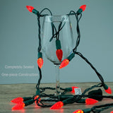 YULETIME Red C6 Strawberry LED Christmas Lights, 33 ft 100 Count 4" Spacing One-Piece High Waterproof UL Certified | Lumora