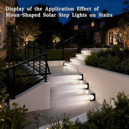 Solar Step Lights 6 Pack, Stair Lights Outdoor Waterproof, LED Step for Outside, Outdoor Solar Powered Step Lighting for Patio Decor, Deck, Porch, Front Door, Walkway (Cool White)