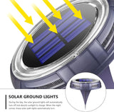 Veemoon Garden Solar Pathway Light 8 LED Warm White Solar Ground Lamp Waterproof Outdoor Lawn In-ground Landscape | Lumora