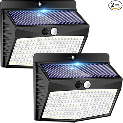 Peasur 2 Packs Solar Outdoor Lights Motion Sensor Solar Security Lights Waterproof with 3 Lighting Modes Solar Powered Wall Lights Outside for Garden Fence Yard