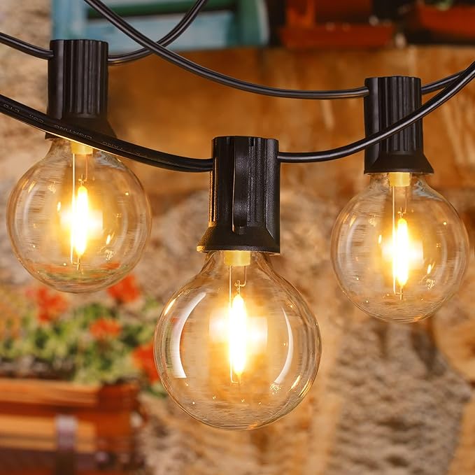 Ollny 25FT Outdoor String Lights, Waterproof Connectable Shatterproof Outside Light with 13 Edison + 1 Spare LED | Lumora