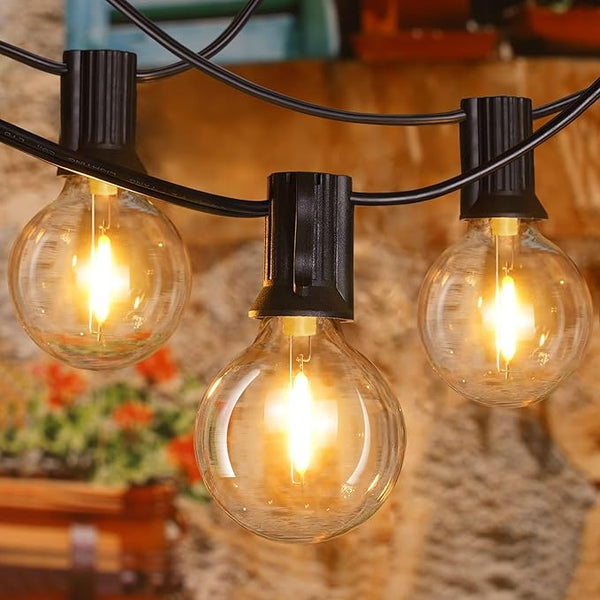 Ollny 25FT Outdoor String Lights, Waterproof Connectable Shatterproof Outside Light with 13 Edison + 1 Spare LED | Lumora