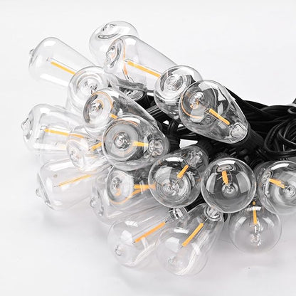 DELight 200Ft LED Outdoor String Lights Waterproof Dimmable 100 Shatterproof ST38 Vintage Edison Bulbs 2700K Hanging Outside for Patio Backyard Cafe Garden Bistro Porch Gazebo Event Party