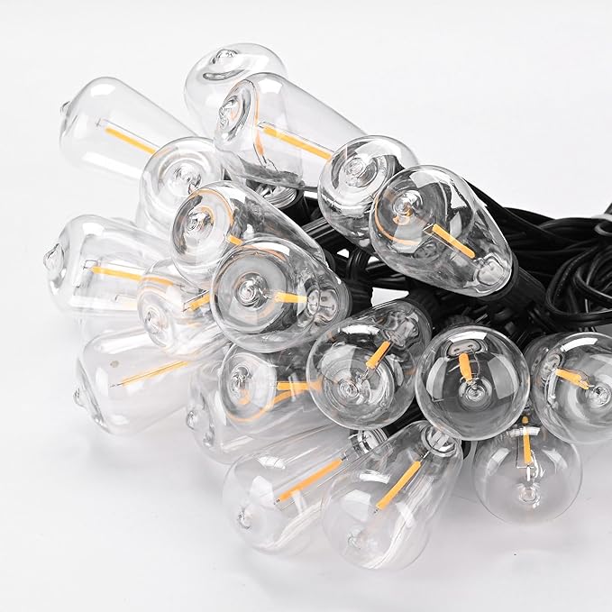 Yescom 200Ft LED Outdoor String Lights with 104 Shatterproof ST38 Vintage Edison Bulbs Waterproof Dimmable 2700K Commercial Grade Outside Hanging for Wedding Event Party Cafe Bistro UL Listed