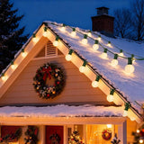 25ft Outdoor Christmas LED String Lights,G40 Frosted White Globe Lights with 27pcs Plastic Bulbs,Round Bulb | Lumora