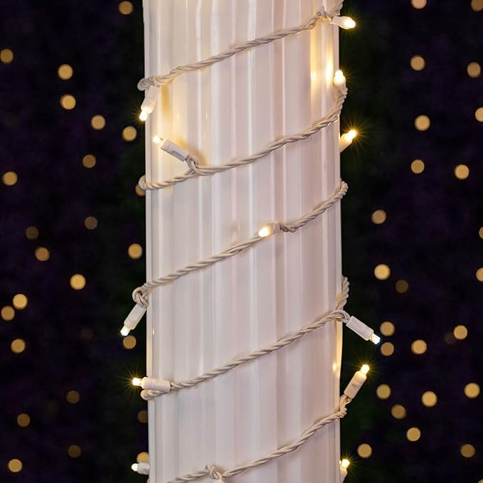 Novelty Lights 35ft Christmas String Lights, 70 Warm White LED Bulbs on White Wire, 6" Spacing, Connectable Indoor | Lumora