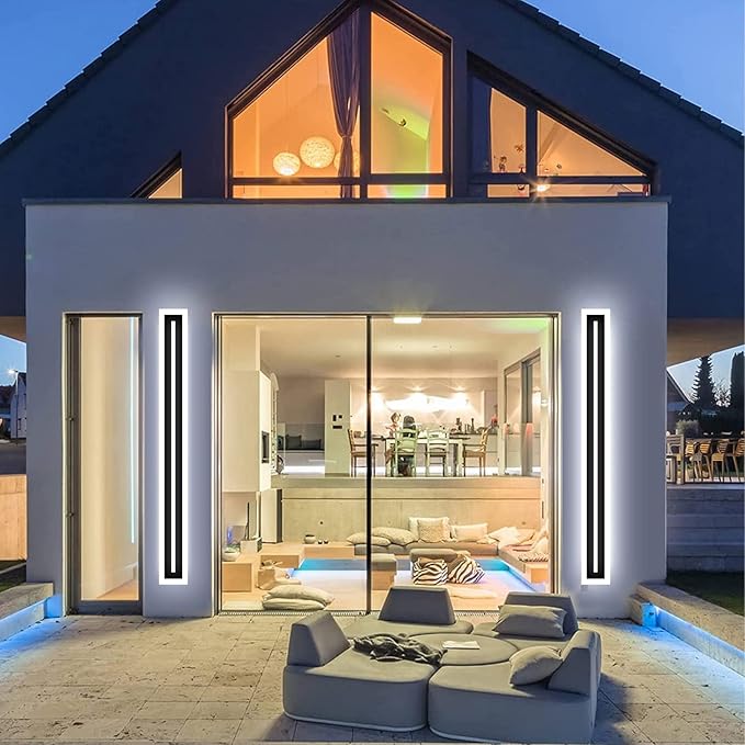LED Long Wall Light Outdoor Wall Mounted Modern Lighting Fixture IP65 Waterproof Outdoor Wall Light, Suitable for Courtyard/Exterior Wall/Patio(Dimmable, 39.4inch)
