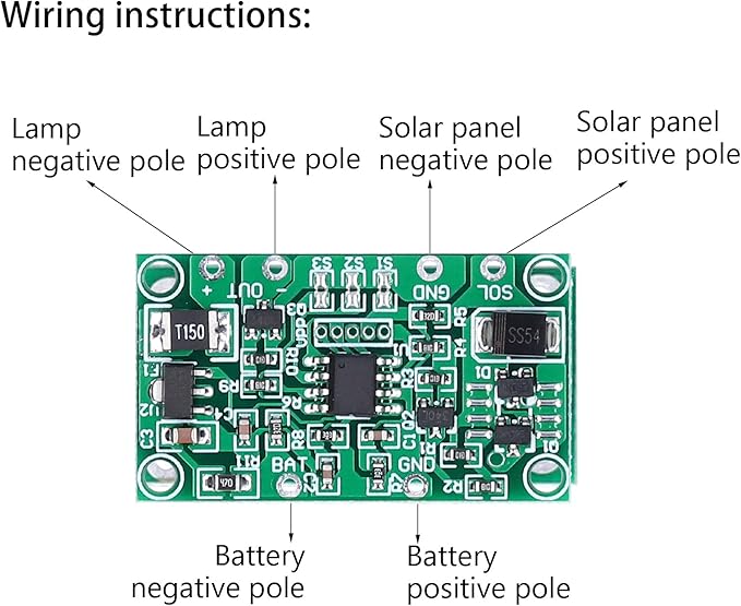 Solar Lamp Controller, Multi‑Function 3.2V Solar Circuit Board Control Board for Landscape Lights for Solar Lawn Lights for Garden Lights for Corridor Lights