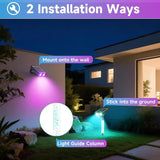 Color Changing Solar Spot Lights Outdoor with PC Light Guide Column, 8 Lighting Modes Christmas Outdoor Spotlight | Lumora