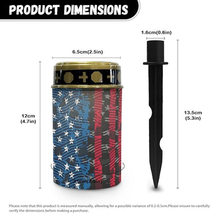 American Flag Solar Lights,Warm White Solar Pathway Lights Outdoor Waterproof Solar Garden Stake Lights Landscape Lighting for Yard Patio Flameless Stoplights,Wall Lights Auto On/Off