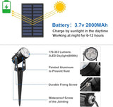 Solar Spot Lights Outdoor, Solar Landscape Spotlights IP65 Waterproof 9.8ft Cable, Auto On/Off Outdoor Wall Lights | Lumora