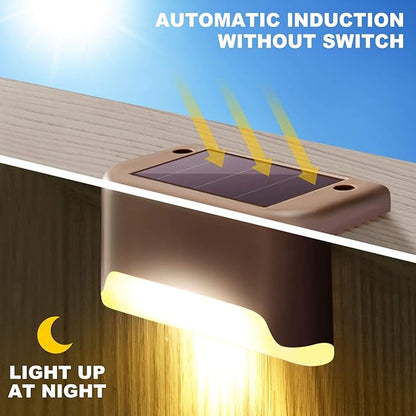 DenicMic 16 Pack Solar Deck Lights Outdoor Waterproof 4000K Warm White LED for Step Fence Patio Yard Stair Balcony Railling Outside Deck Lighting