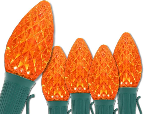 Wintergreen Lighting C7 OptiCore Commercial Orange Christmas Lights – LED Bulbs for - Outdoor Security Flood Light | Lumora