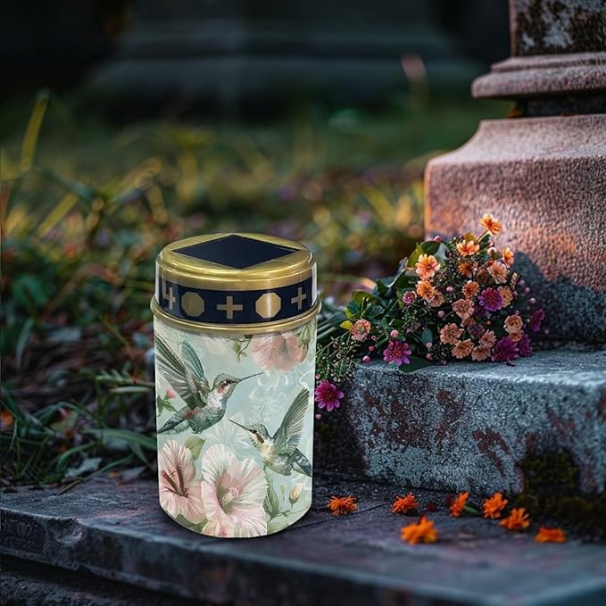 Hummingbird Cemetery Solar Light LED Waterproof Solar Lights Guardian Solar Light for Grave Decorative Landscape Path Light Portable Solar Lights Book Light