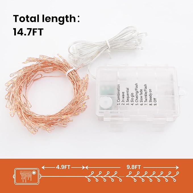 120 LED Fairy Lights, 14.7ft String Lights with Remote, 8 Modes Timer Twinkle Lights - Decorative Outdoor Light | Lumora