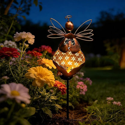 VEEKI Solar Garden Lights, Metal Solar Angel Garden Stake Lights Outdoor Waterproof, Angel Decor Solar Lights for Cemetery Grave Yard Patio Path, Sympathy Memorial Gift for Lost Love One