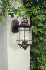 Franklin Iron Works Casa Mirada Rustic Industrial Farmhouse Outdoor Wall Light Fixture Bronze 3-Light 16 1/4" Clear | Lumora