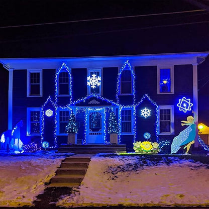 50ft 100 Counts Blue LED Outdoor Christmas Lights - Commercial Grade, Waterproof, Green Wire, Xmas Lights, IP65, UL